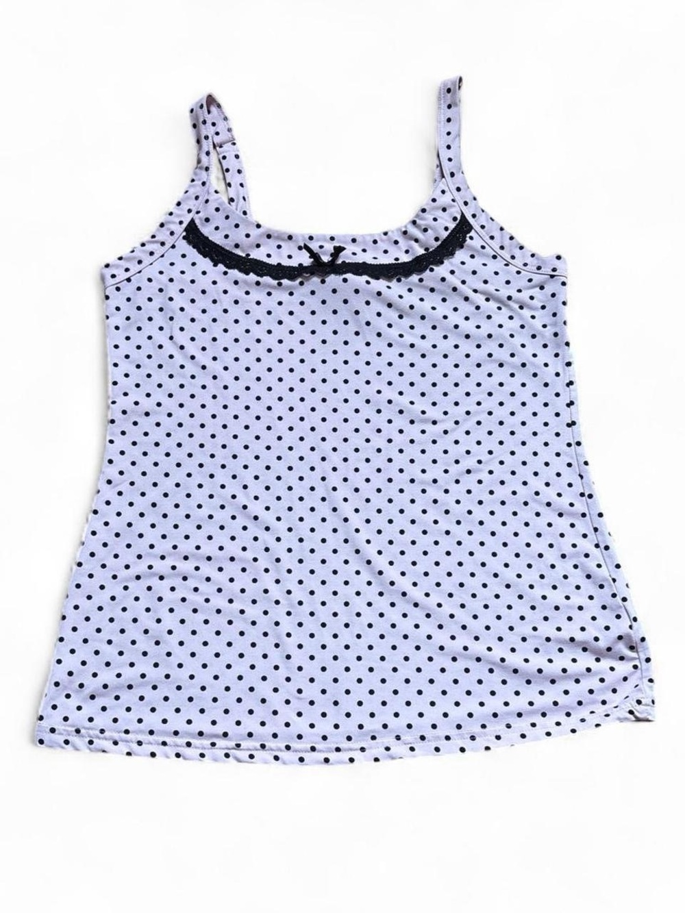 Y2K Dream Sleepers Baby Pink Polka Dot Lace Cami Tank Top